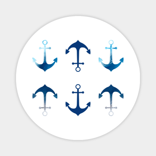 Blue Anchor Stickers Set Magnet